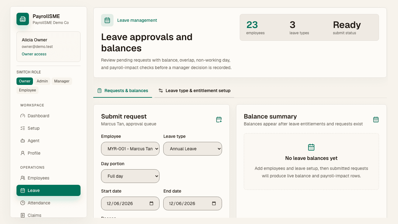 The leave request form with an unpaid leave example