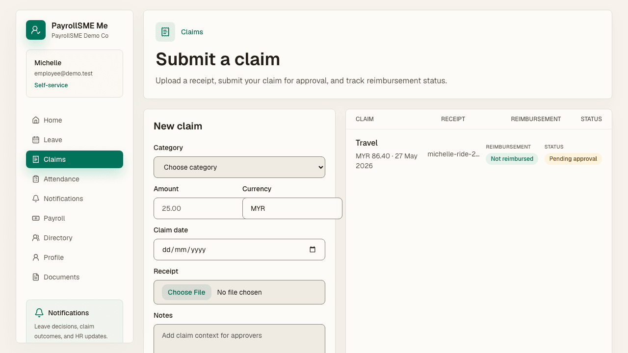Submit a claim with a receipt from your own portal