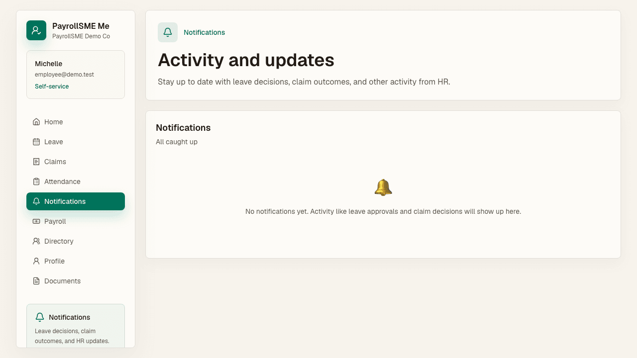 Notifications keep staff up to date with HR decisions