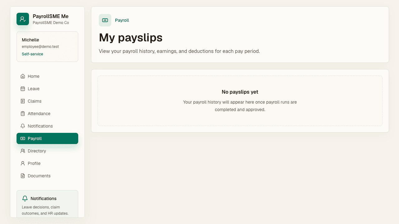 View your own payslips and deductions