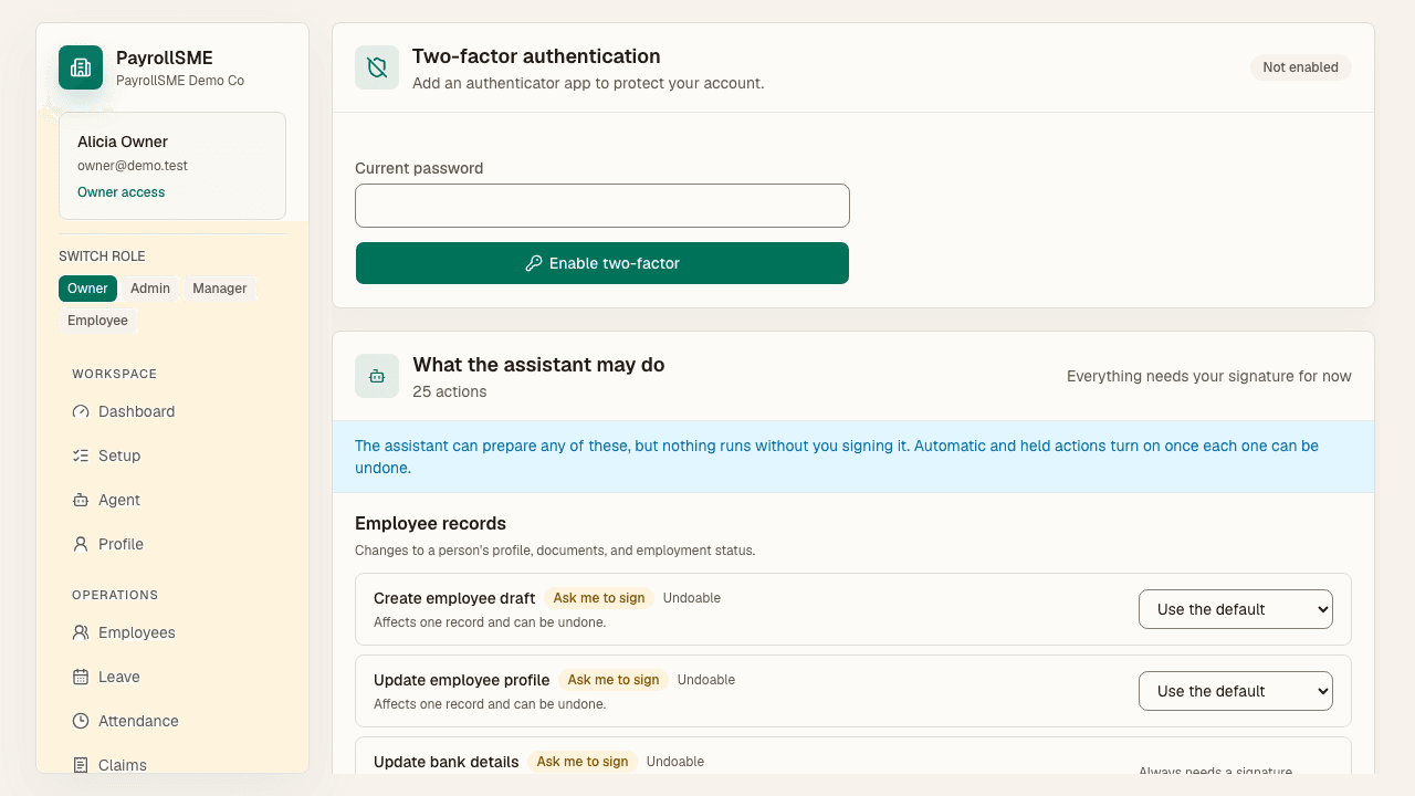 Two-factor authentication protects the account with an authenticator app
