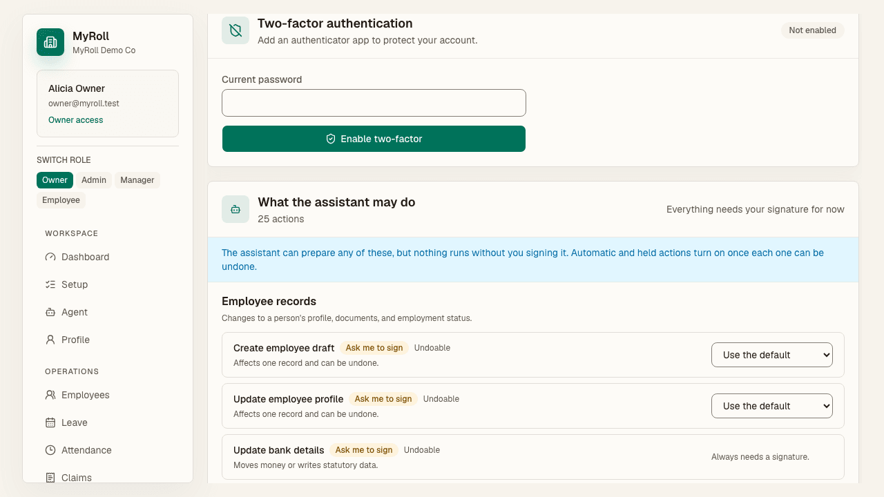 Two-factor authentication protects the account with an authenticator app